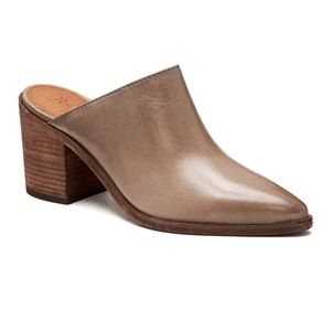 Frye Gray Leather Flynn Mule